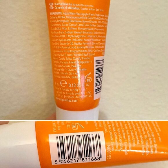 Nip and Fab Vitamin C Fix Eye Cream  Illuminate Eclairer Travel Size 0.13 oz - Picture 4 of 6